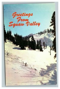 Vintage 1960 Postcard Greetings From Squaw Valley Ski Area Olympics California