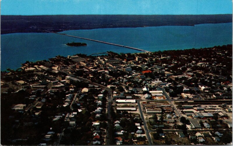 Air View Ft Myers Bridge Postcard VTG UNP Mirro Vintage Unused Chrome 