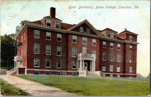 Girls Dormitory, Bates College, Lewiston ME c1907 Vintage Postcard B42