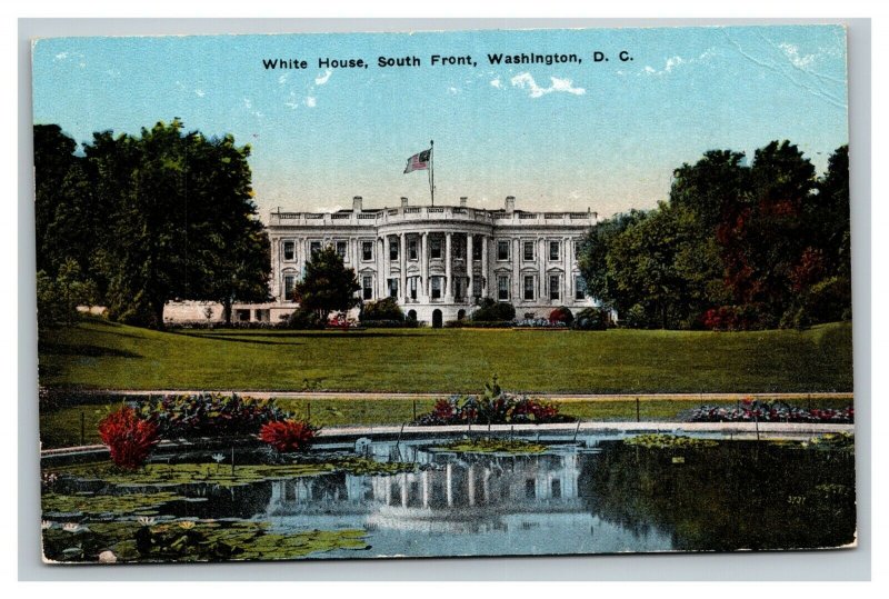 Vintage 1910's Postcard South Front of the White House Washington DC