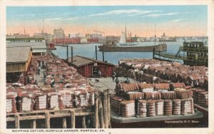 Postcard Shipping Cotton Norfolk Harbor Virginia AB8 