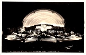 California Hollywood The Hollywood Bowl At Night Real Photo