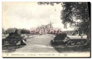 Old Postcard Chenonceaux Le Chateau View of the Grande Allee