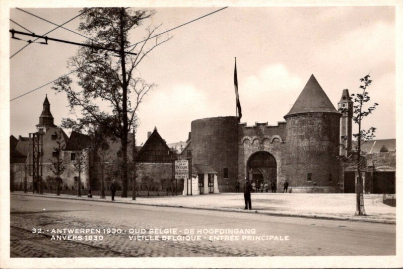 1930 Anvers Expo Vieille Belgique Entrance Real Photo