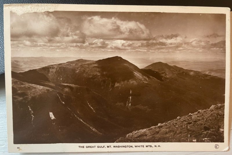 Vintage Postcard 1935 The Great Gulf Mt. Washington White Mts NH *REAL PHOTO*