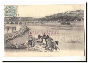 Agen Old Postcard La Garonne (LAVANDIERES)