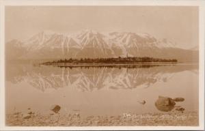 Atlin Lake BC British Columbia Reflections Unused RPPC Real Photo Postcard E29