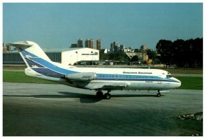 Aerolineas Argentinas Fokker F28 1081 at Buenos Aires Airplane Postcard