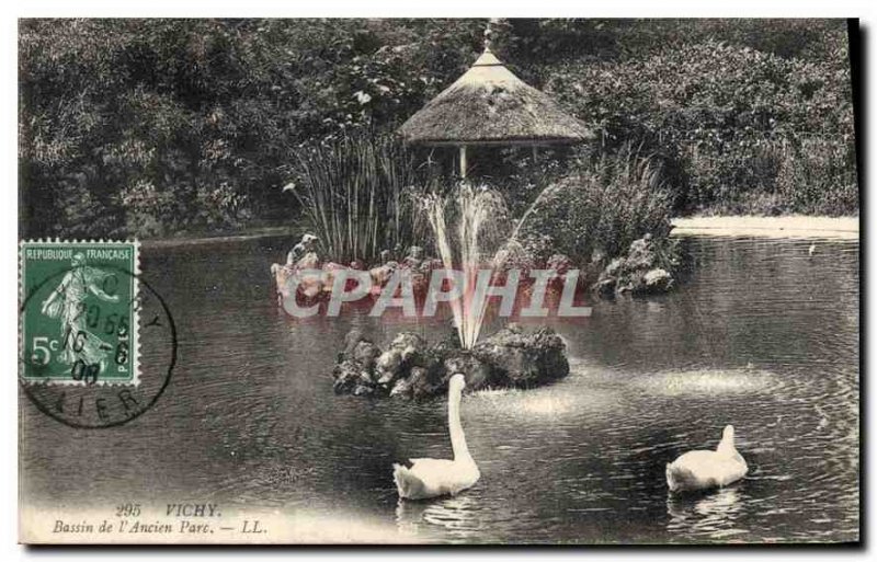 Postcard Old Vichy Basin Park Old Swan