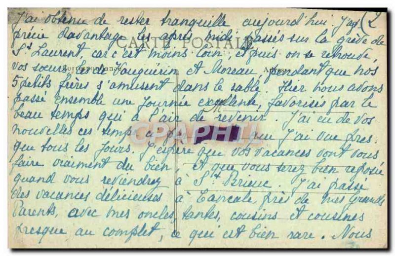 Old Postcard Mont Saint Michel Tower and North Tower Loop