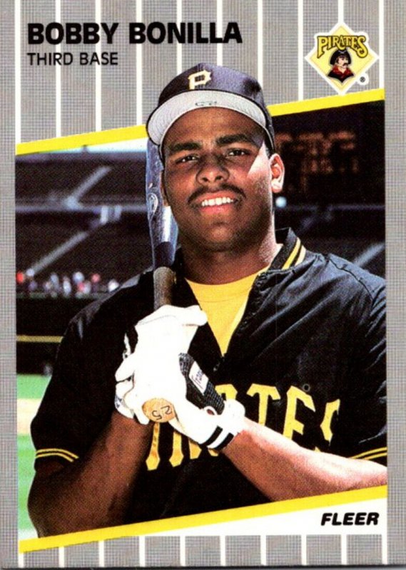 1989 Fleer Baseball Card Bobby Bonilla Third Base Pittsburgh Pirates  sun0676