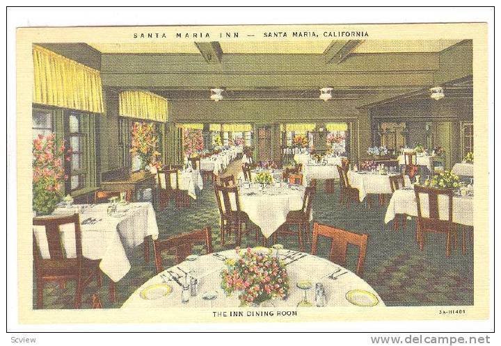 Santa Maria Inn, The Inn Dining Room, Santa Maria, California, 1930-1940s