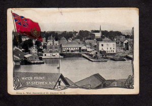 NB Water Front 1905 St Stephen New Brunswick Canada Carte Postale Postcard Stain