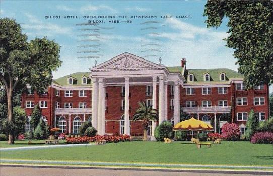 Mississippi Biloxi Hotel Overlooking The Mississippi Gulf Coast 1941