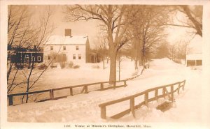 Winter at Whittier's Birthplace Real Photo - Haverhill, Massachusetts MA  