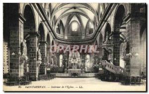 Old Postcard St Servan Interior of The Church