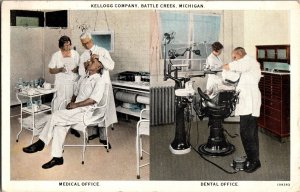 Medical and Dental Offices, Kellogg Co, Battle Creek MI Vintage Postcard K72