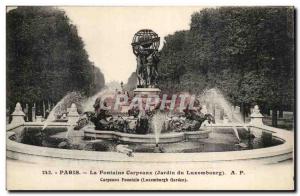 Old Postcard Paris Fountain Carpeaux Luxembourg Gardens