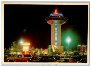 1952 Tower Landmark Hotel Night Scene Las Vegas Nevada Antique Vintage Postcard 