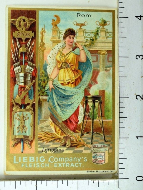 1880's Historical Female Rulers Cleopatra Liebig Victorian 6 Trade Card Set K70 