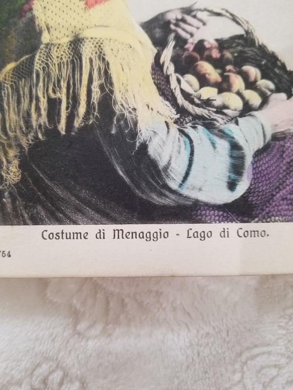 Antique Postcard from Italy, Costume di Menaggio - Lago di Coma