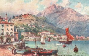 Vintage Postcard Caravan Vue Du Port Menton France Oilette Raphael Tuck & Sons