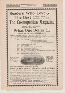 1895 Print Ad Cosmopolitan Building (now Trent) Irvington NY Size: 6 x 9