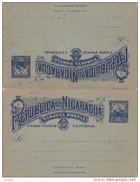 Tres Centavos Postal Card , Nicaragua