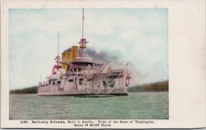 Battleship 'Nebraska' Ship Pride of Washington WA Lowman Hanford Postcard E87