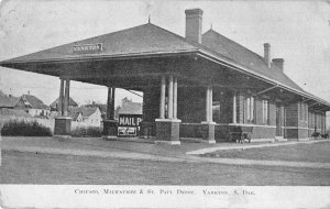 Yankton South Dakota Train Station Vintage Postcard AA13361