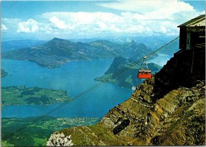 Switzerland Bern Pilatus Aerial Cablcar With View Lake Lucerne Rigi Buergenstock