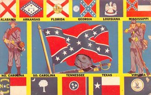 Flags of the Confederate States in America Civil War Postcard