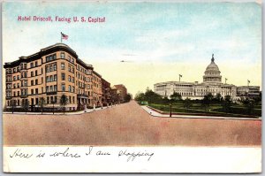 Washington D.C., 1912 Hotel Driscoll, Facing U.S. Capitol, Street Road, Postcard