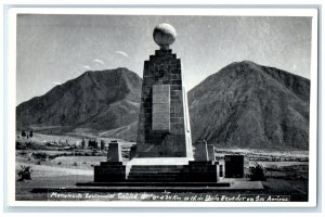 Quito Ecuador RPPC Photo Postcard Latitude Equinox Monument Sud America 1959