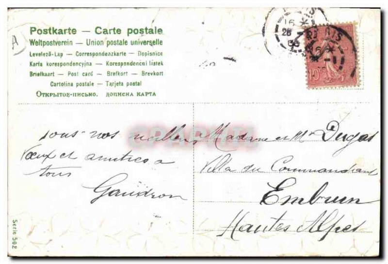 Old Postcard Fantasy Flowers Year 1906 Trefles