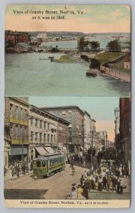 Norfolk Virginia~View Of Granby St~Business Section~Vintage Postcard