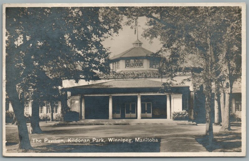 CANADA WINNIPEG MANITOBA KILDONAN PARK PAVILION VINTAGE REAL PHOTO POSTCARD RPPC