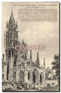 Old Postcard Holy Father in Vezelay Facade of the & # 1795 39Eglise