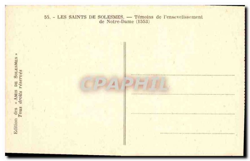 Old Postcard The Saints of Solesmes Witnesses of the burial of Notre Dame in ...