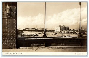 Tokyo Japan RPPC Photo Postcard Bridges Over The Sumida c1910 Antique Unposted