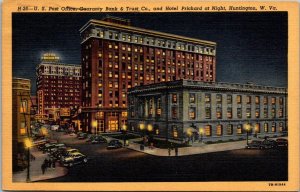 West Virginia Huntington Post Office Guaranty Bank & Hotel Prichard At Night