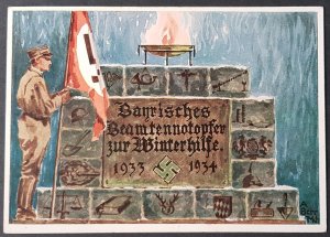 GERMAN THIRD 3RD REICH ORIGINAL PROPAGANDA CARD WHW  WINTER AID SACRIFICE RARE