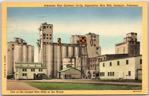 Stuttgart Arkansas AR, 1955 Rice Growers Co-Op, Association Rice Mill, Postcard