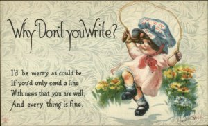 Charles Twelvetrees Kids c1915 Postcard - Little Girl Jumping Rope