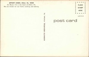 Effort PA Effort Diner Vintage Roadside Postcard