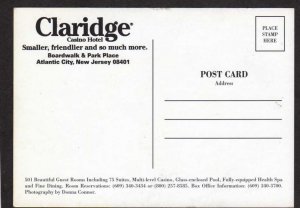 NJ Claridge Casino Hotel Atlantic City New Jersey Postcard Gambling