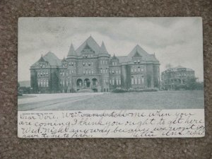 MASONIC HALL, UTICA, N.Y., USED VINTAGE CARD