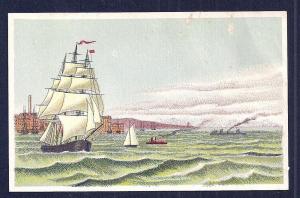  VICTORIAN TRADE CARD Sailing Ship & Boats