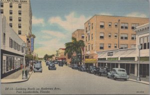 Postcard Looking North on Andrews Ave Fort Lauderdale FL