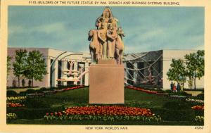 NY - 1939 New York World's Fair. Builders of the Future Statue & Business S...